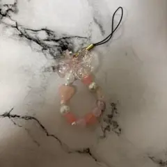 ハンドメイド ストラップ ビーズ リボン
