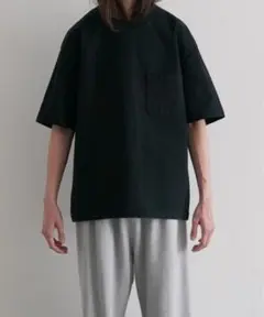 AURALEE Stand up Tee Black size5