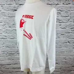 ロンティー　白　カンフーの絵　サイズS 455