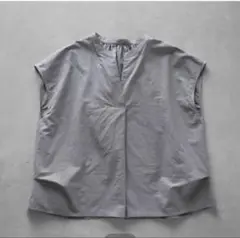 HUIS ハウス コットンリネンフレンチスリーブ（グレー）【レディス】U604