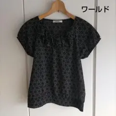 SPB ワールド　トップス　カットソー　ブラウス　М　半袖　水玉　シアー