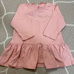 toridory チュニック　7分袖　Tシャツ　ピンク　リボン