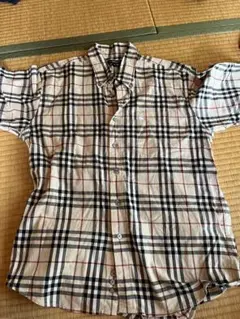 チェック柄 半袖シャツ コットン スパンデックス