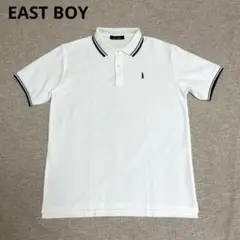 極美品 EAST BOY 通学 ホワイト ワンポイント ポロシャツ Mサイズ