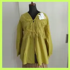 新品 studio CLIP スタジオクリップ 長袖シャツ ダブルフロント 緑