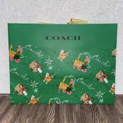 【コーチ/COACH】クリスマス限定デザイン　紙袋　中サイズ【未使用】ショッパー