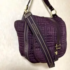 希少 ジバンシーキルティングコットン×レザー 2way ロゴショルダーストラップ