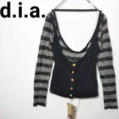 【フォロー割】新品 d.i.a. フェイクレイヤード重ね着風ニットトップス