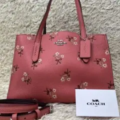 未使用✨極美品 コーチ チャーリー ショルダーバッグ 花柄 ピンク レザー