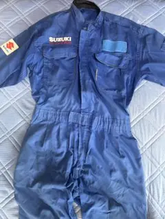 Suzuki 作業服 青 LL 夏用つなぎ
