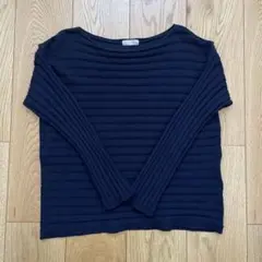 ESTNATION ネイビー ウール100% ニット