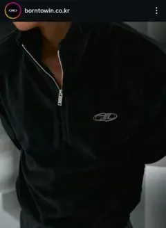 borntowin CHROME VELOUR HALF ZIP-UP