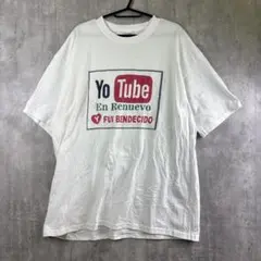 ユーチューブパロディスペイン語Tシャツ/オーバーサイズ/ホワイト/ビックロゴ