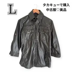 ✨美品✨タカキュー購入 光沢ブラックジャケット Lサイズ メンズ
