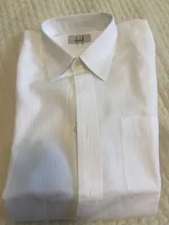 dunhill ホワイト ストライプ ワイシャツ　Lサイズ