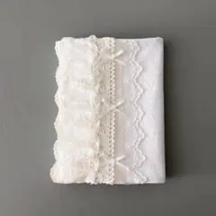 (A6・文庫本) Book Cover / Tea lace Ribbon