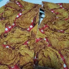 フライドチキンプリント綿生地ハギレ