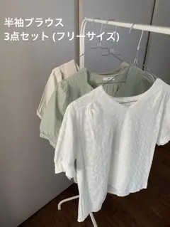半袖ブラウス 3点セット (フリーサイズ)