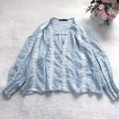 ザラ 長袖シャツ カーディガン 刺繍 シャーリング シンプル カジュアル 可愛い