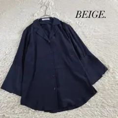 BEIGE, ベイジ　オンワード　シャツ　ブラウス　オープンカラー　ネイビー