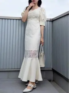 GRL 花柄レースマーメイドワンピース[pm275]