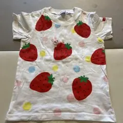 ミキハウス いちご柄 Tシャツ 100cm