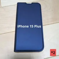iPhone 15 Plus ケース 手帳型 カバー 手帳 ネイビー