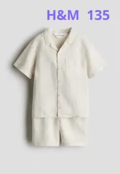 新品未使用品★H&M ナチュラルリネン 上下セット ライトベージュ　セットアップ