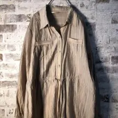 【ヴィンテージ】レトロ デザイナーズシャツチュニック ブラウス古着usedBS7