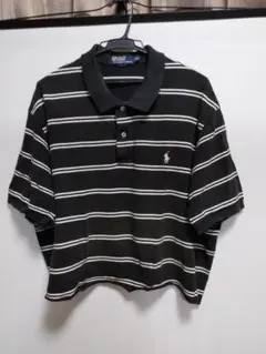 Polo by Ralph Lauren XXL ポロシャツ 黒白ストライプ