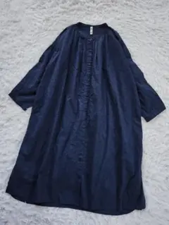 クラウドナイン　花柄刺繍のシャツワンピース