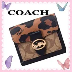【新品未使用】COACH 財布 レオパード柄