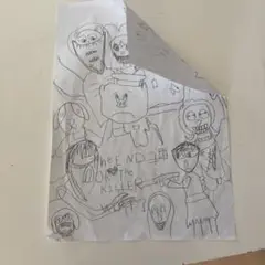 ホラーキャラクターの手描き絵 A4