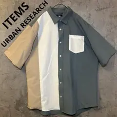 【美品】アイテムズ アーバンリサーチ　メンズ　半袖ボタンダウンシャツ　L