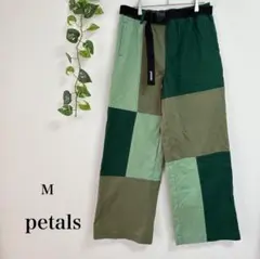 ストレートワイドパンツ パッチワーク グリーン M 1899