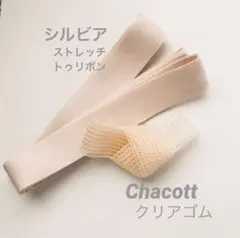 シルビア　トゥシューズ ストレッチ　トウリボン　245cm♡ クリアゴム50cm