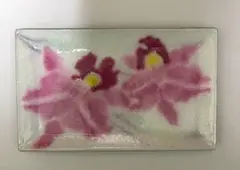 七宝焼皿 『蘭の花柄プレート』