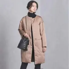 美品!ユナイテッド アローズ UBCS ダウン ノーカラーコート ピンク 38
