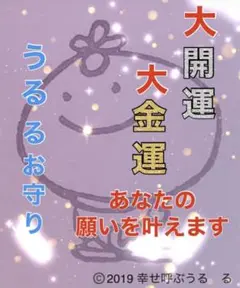 ♦️強力なご祈祷付き♦️ 大開運✨大金運✨ うる るお守り✨