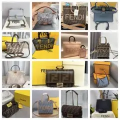 FENDI ロゴ入りレザーショルダーバッグ