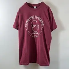 T-222 GILDAN bird プリント バーガンディ Tシャツ Mサイズ