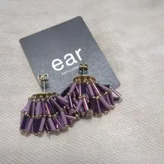 ear フラワーデザインピアス 紫系
