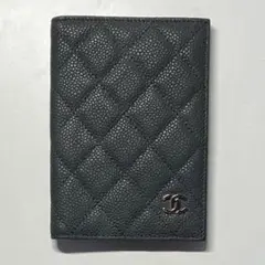 【レア】CHANEL キャビアスキン パスポートケース ブラック ココマーク