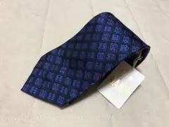 89新品DAKSダックス ブランドロゴ柄シルクネクタイ日本製