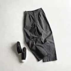MHL. コットン リネン ヒッコリーストライプ パンツ 日本製