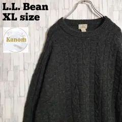 【古着】エルエルビーン フィッシャーマンニット ラムウール ゆったり XL