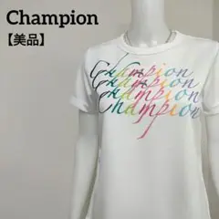 【美品】チャンピオン スポーツＴシャツ カラフルロゴプリント