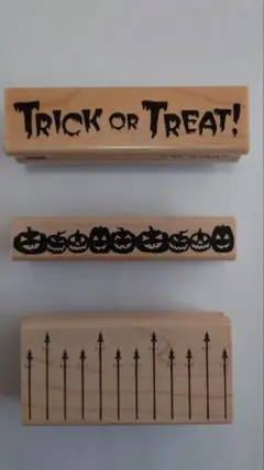 Halloween　ハロウィン　ラバースタンプ　海外スタンプ　3個セット