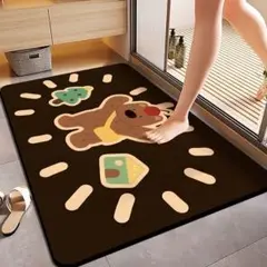 犬のキャラクターバスマット