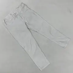 SOMETHING ホワイトパンツ スキニー コットン混 シンプル ミディアム